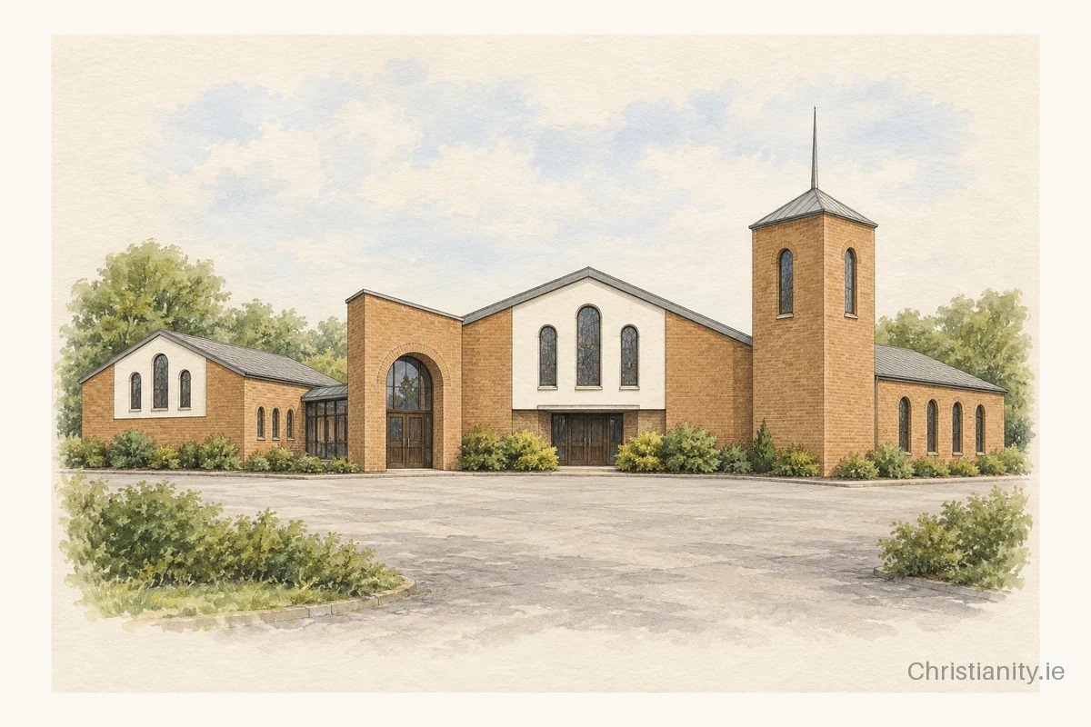 Watercolour and ink illustration of Kilfennan Presbyterian Church