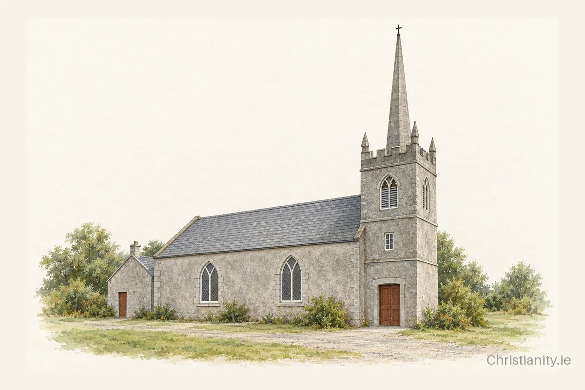 Watercolour and ink illustration of Killanley (Castleconnor)