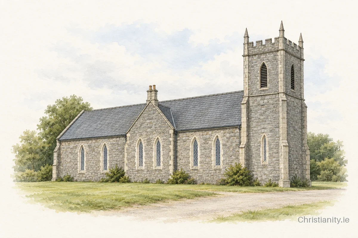 Watercolour and ink illustration of Killashee St Paul