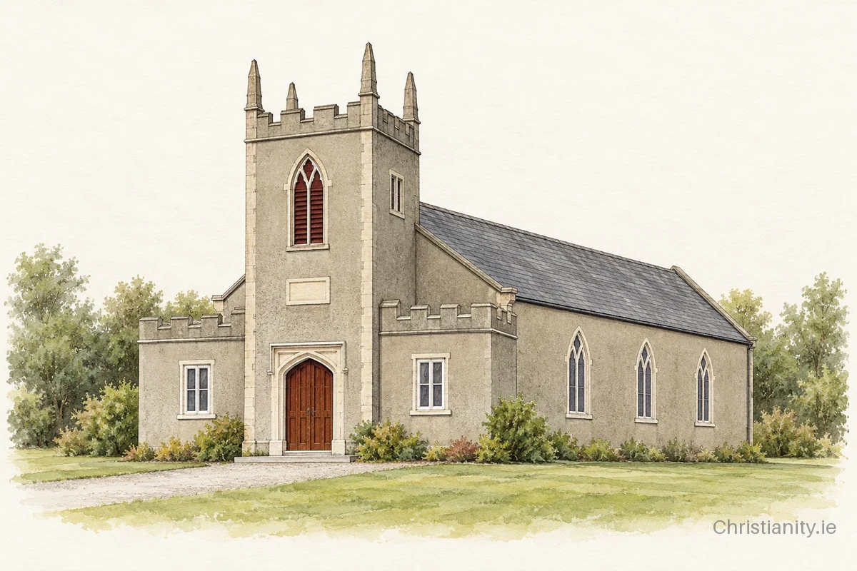 Watercolour and ink illustration of Killegney (Clonroche)