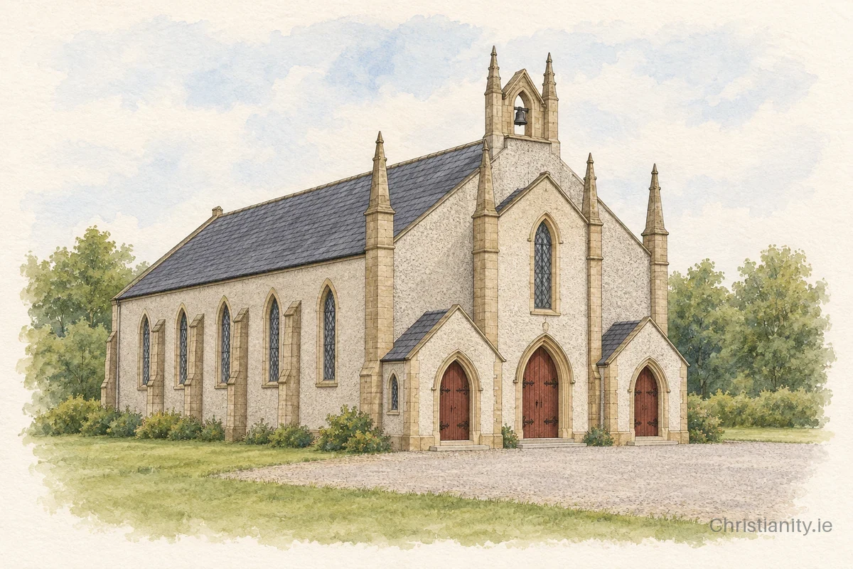 Watercolour and ink illustration of Killeshandra