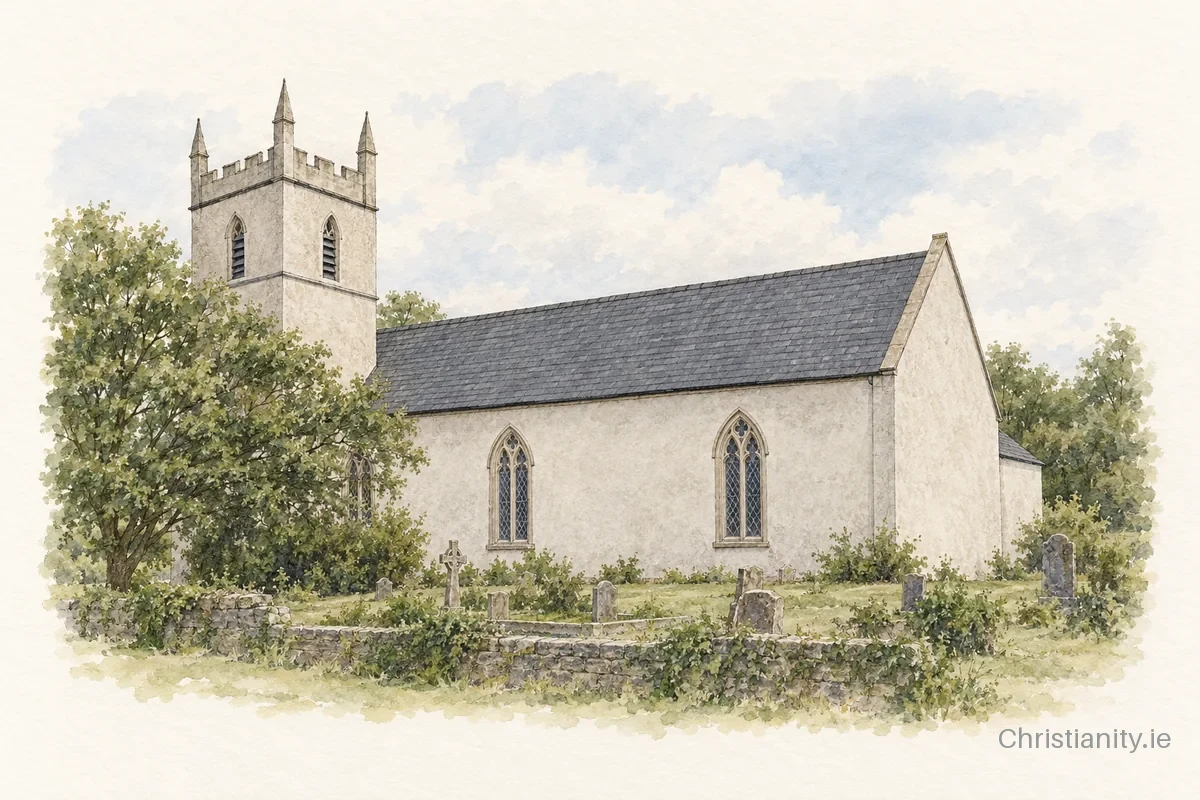 Watercolour and ink illustration of Killinchy