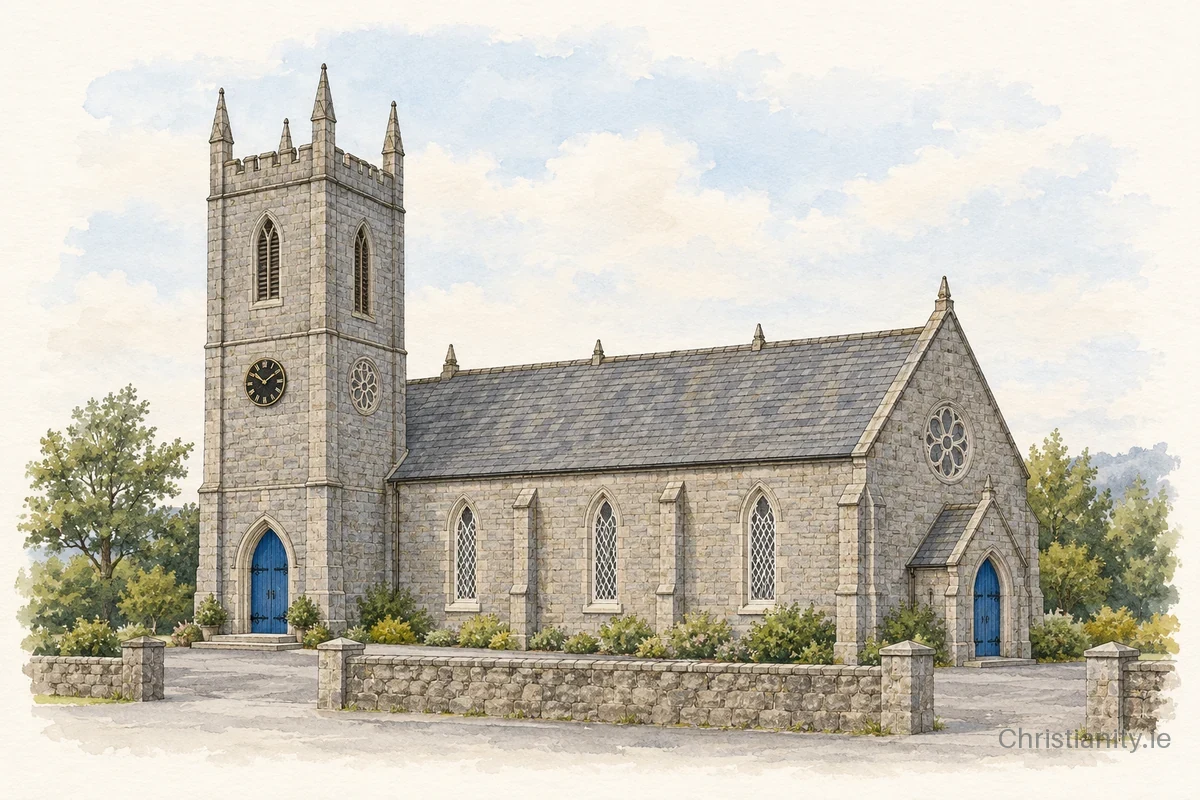 Watercolour and ink illustration of Killiney St Matthias (Ballybrack)