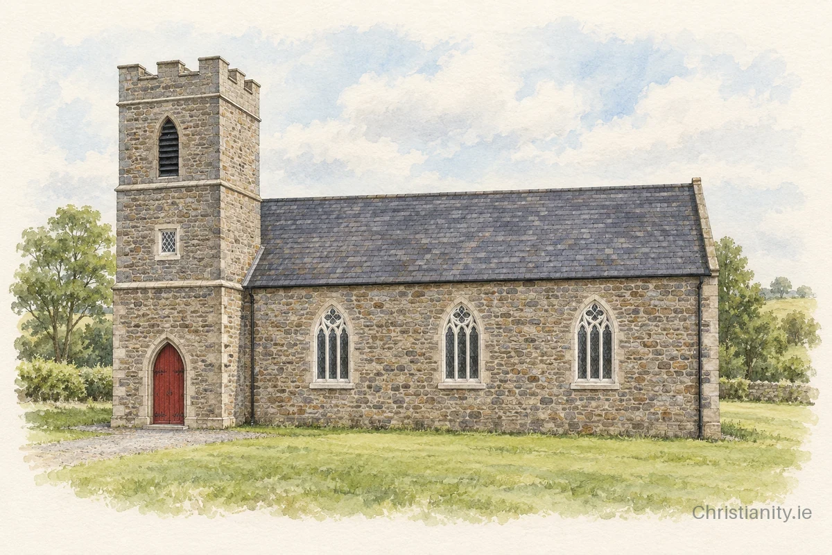 Watercolour and ink illustration of Killinkere