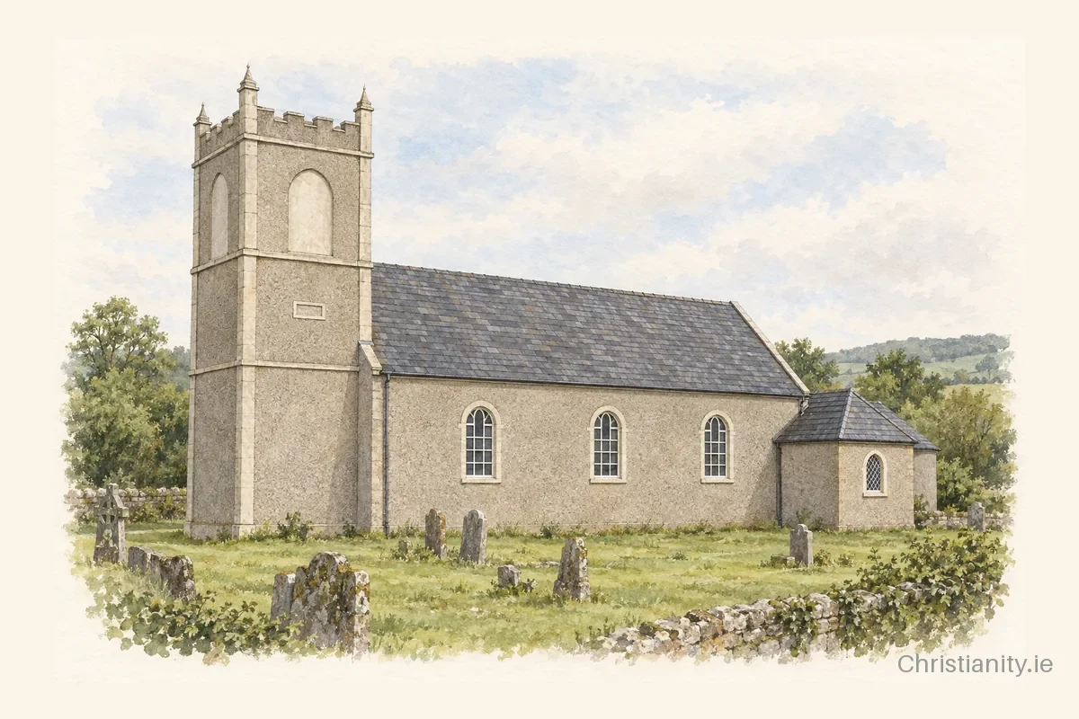 Watercolour and ink illustration of Kilrossanty (Comeragh)
