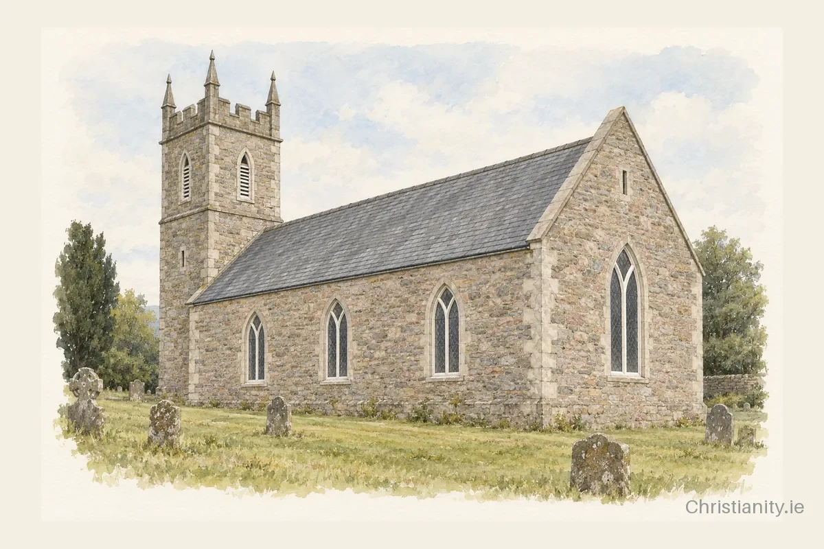 Watercolour and ink illustration of Kiltallagh St Carthage (Castlemaine)