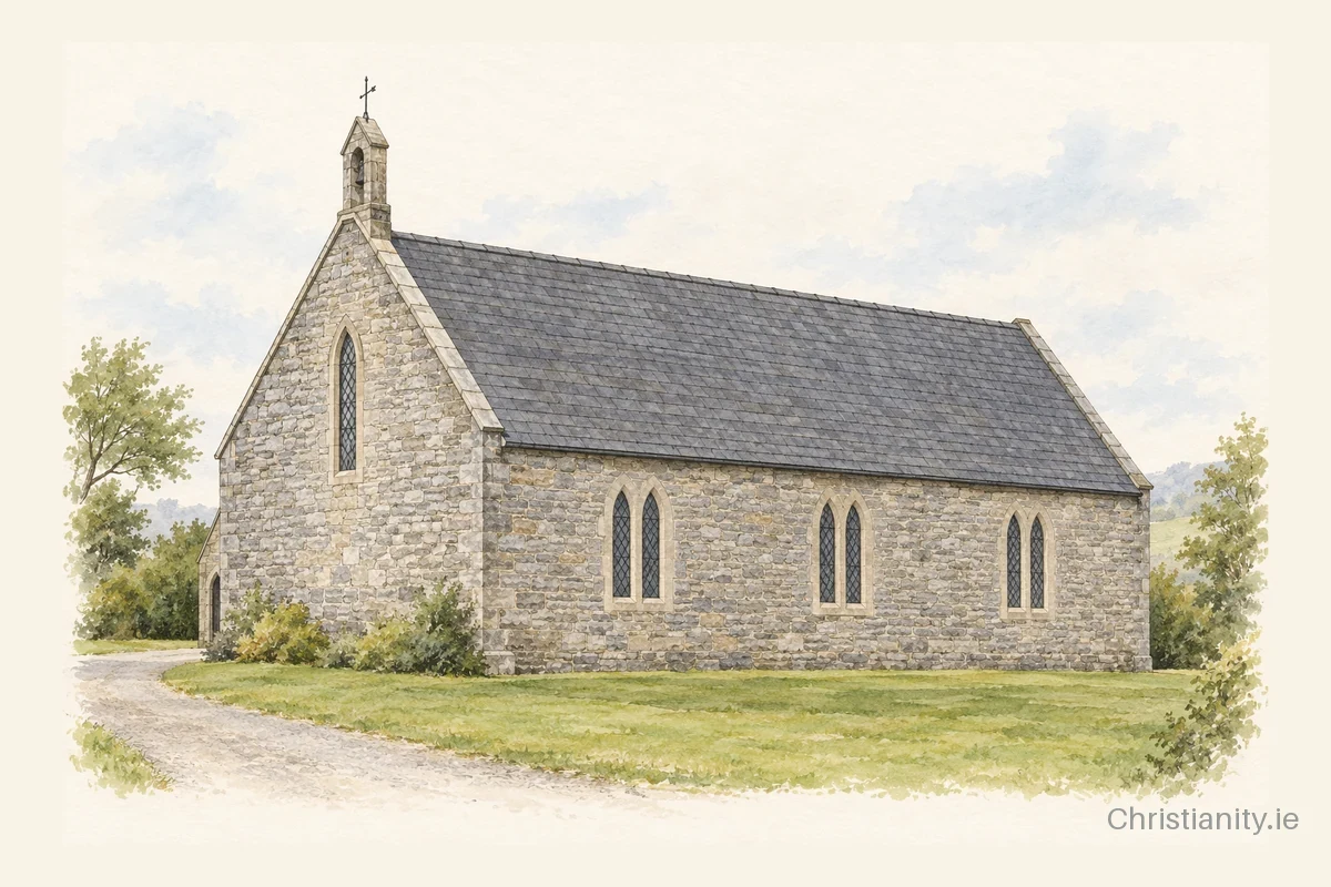 Watercolour and ink illustration of Kiltyclogher