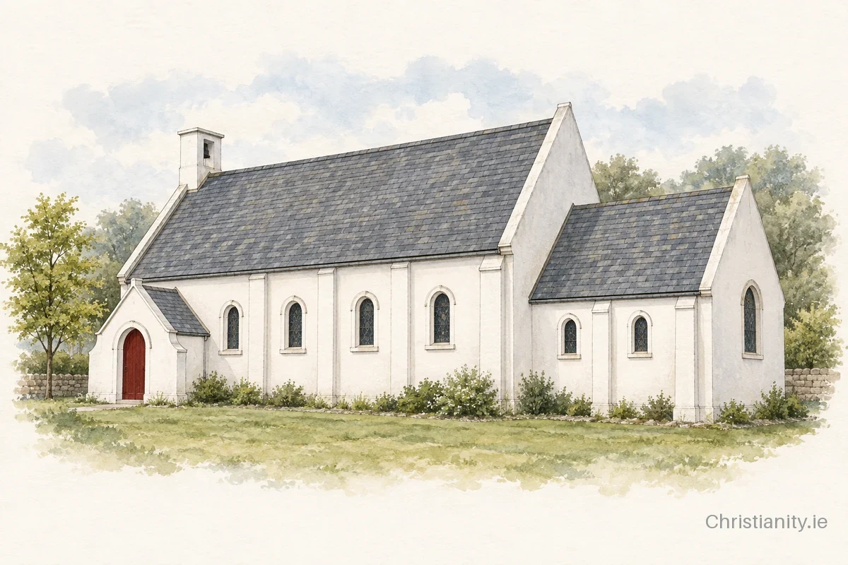 Watercolour and ink illustration of Kinawley St Paul Chapel-Of-Ease