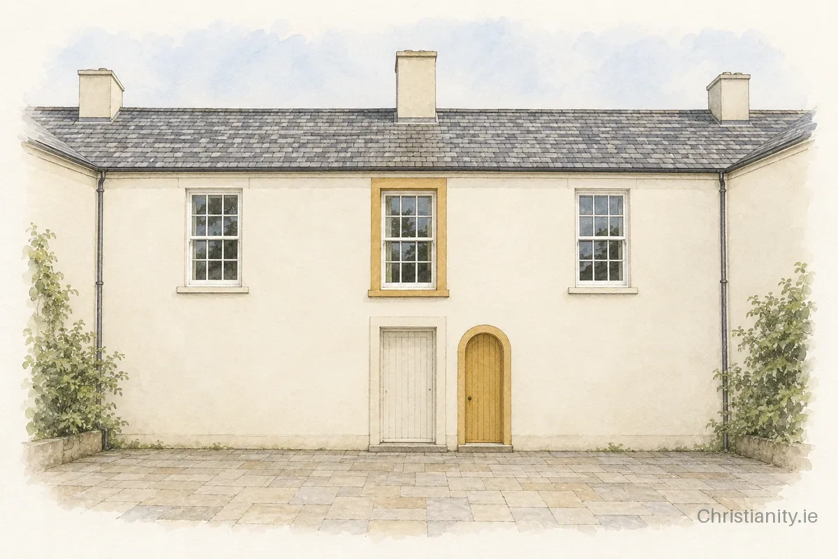 Watercolour and ink illustration of Kircubbin Community Church