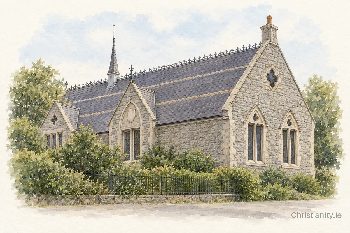 Watercolour and ink illustration of Leeson Park, Centenary Methodist Church