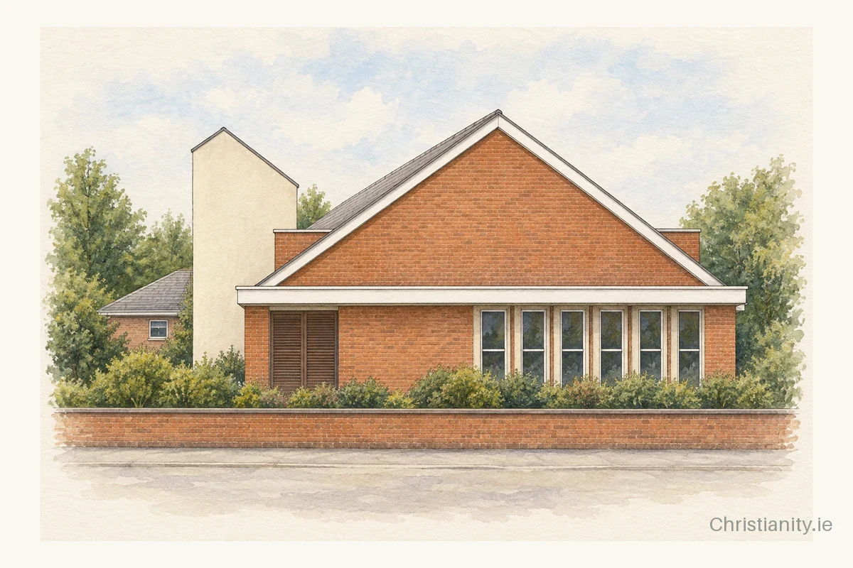 Watercolour and ink illustration of Limavady Baptist Church