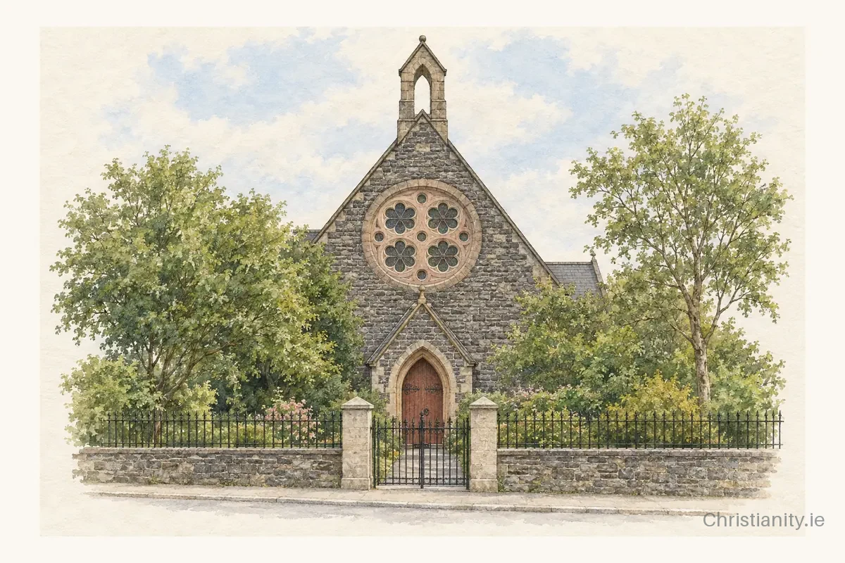 Watercolour and ink illustration of Londonderry St Augustine