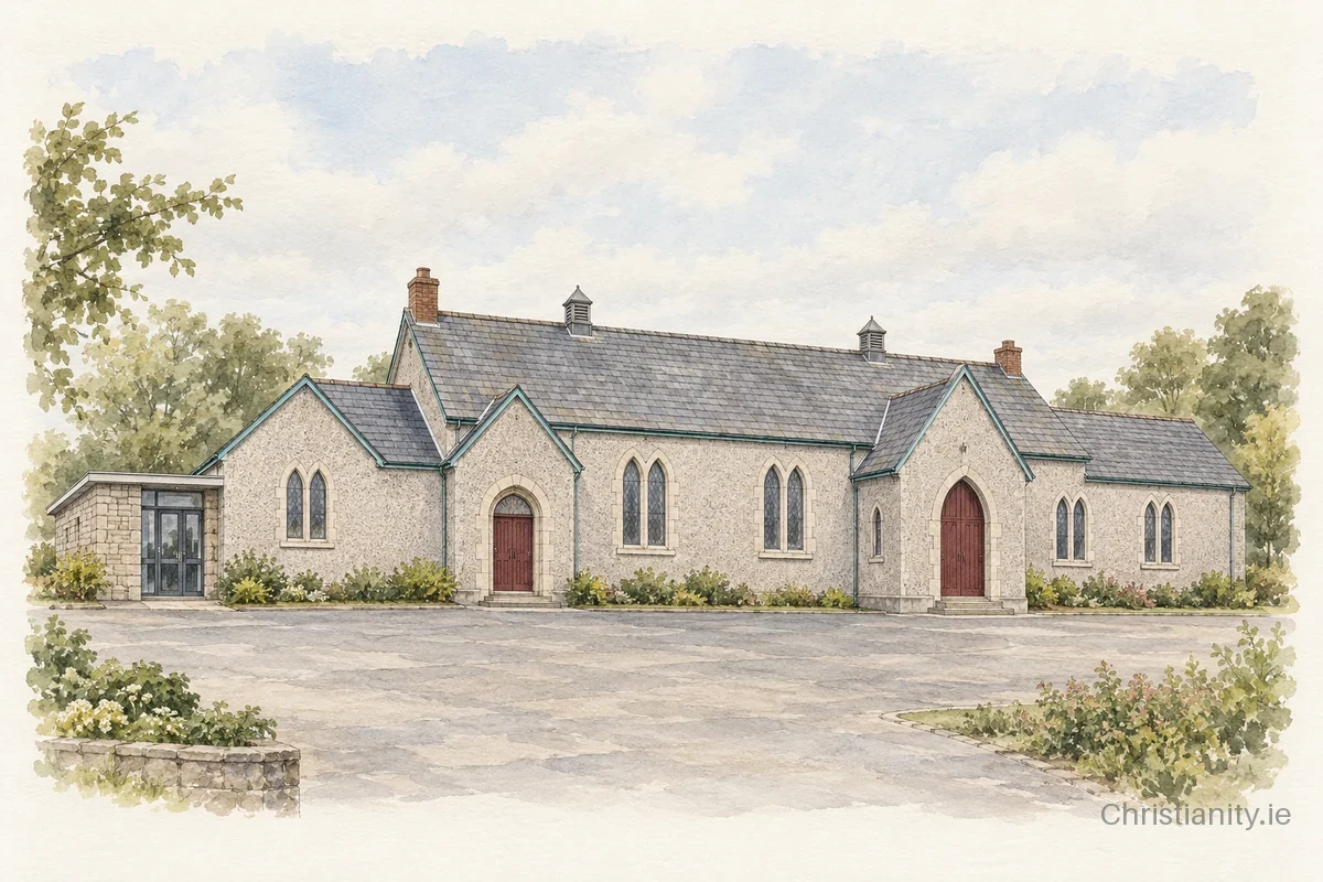Watercolour and ink illustration of Lurgan St John The Evangelist