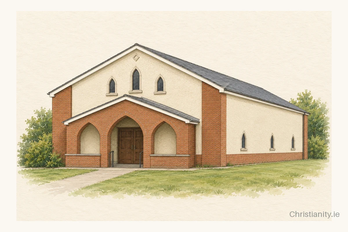 Watercolour and ink illustration of Magherafelt Independent Methodist Church
