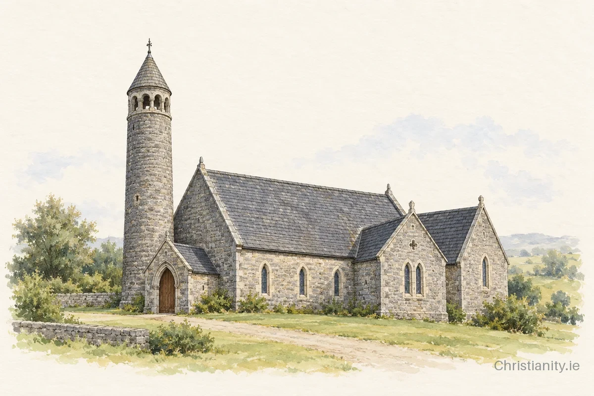 Watercolour and ink illustration of Magherally St John The Evangelist