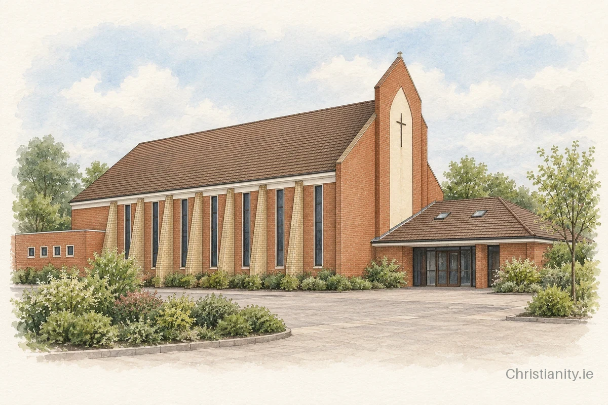 Watercolour and ink illustration of Mallusk St Brigid (Glengormley)