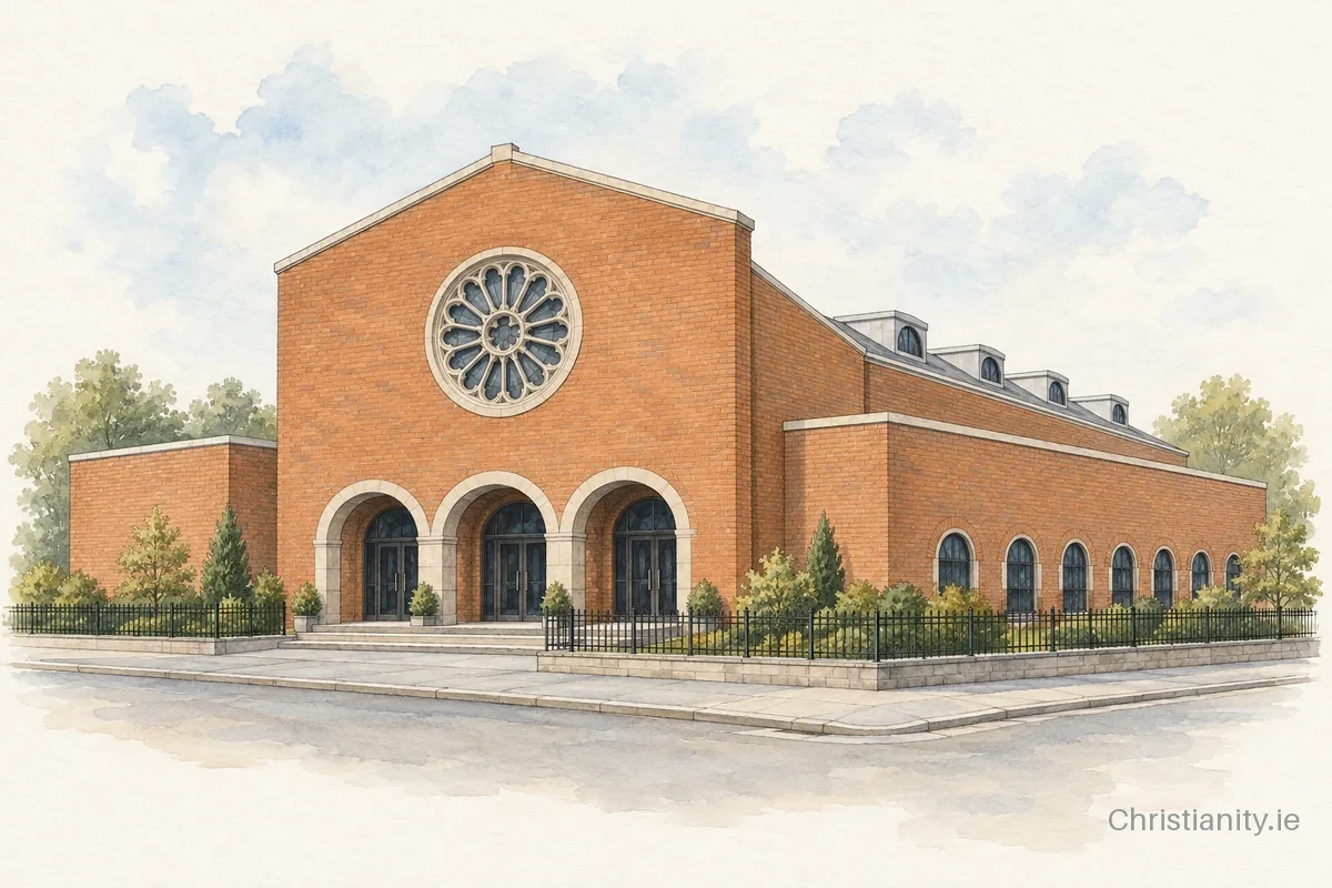 Watercolour and ink illustration of Martyrs Memorial Free Presbyterian Church