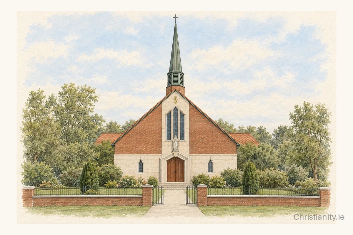 Watercolour and ink illustration of Mary Mother of God, Daingean
