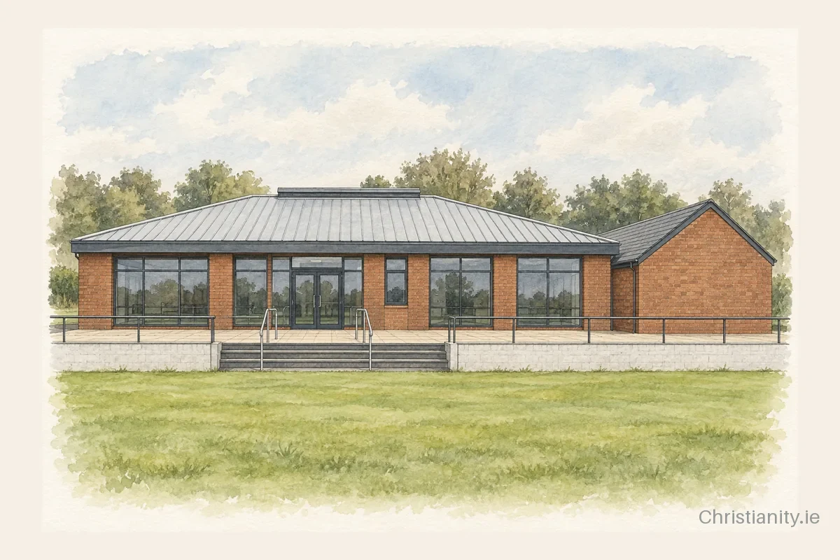 Watercolour and ink illustration of Midleton Baptist Church