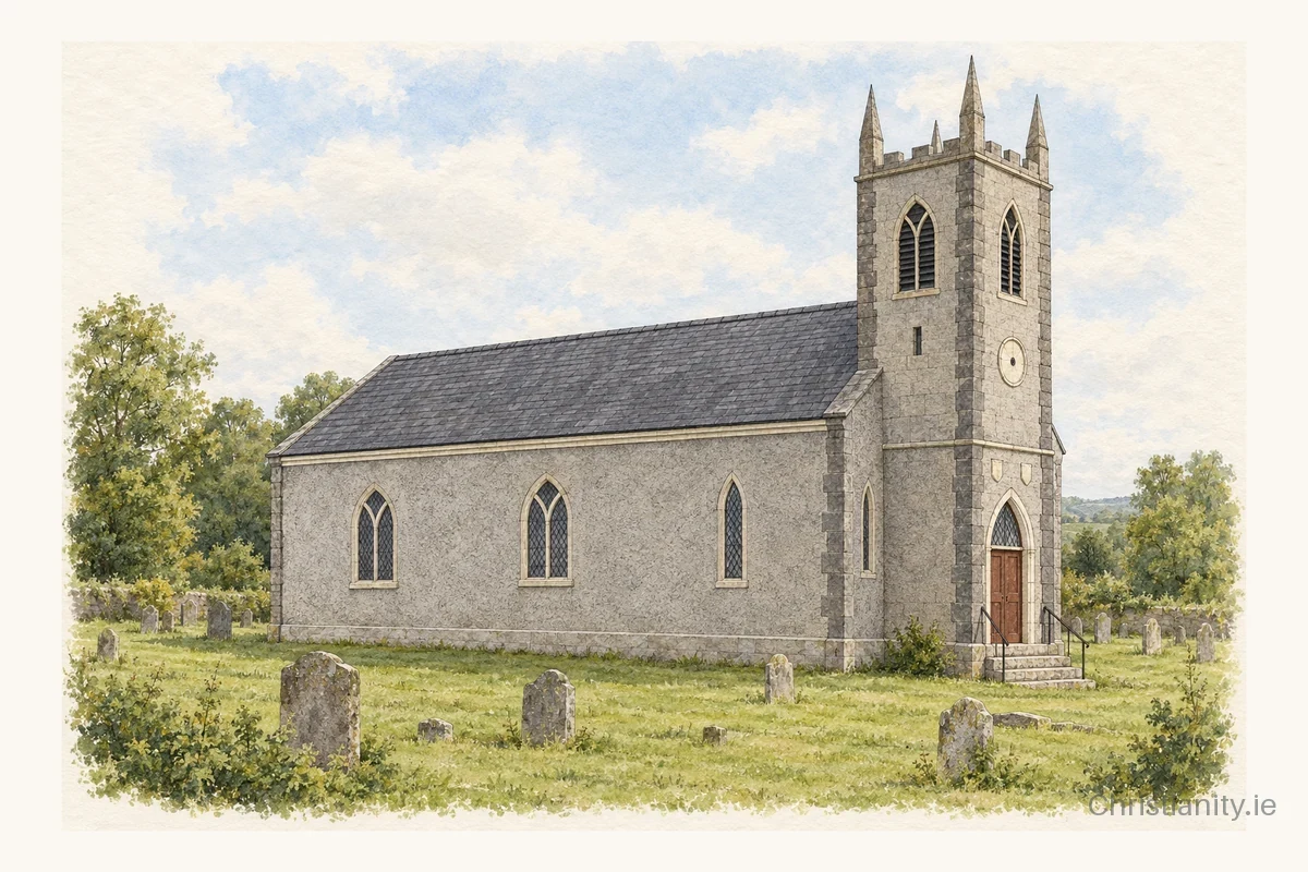 Watercolour and ink illustration of Monasteroris (Edenderry)