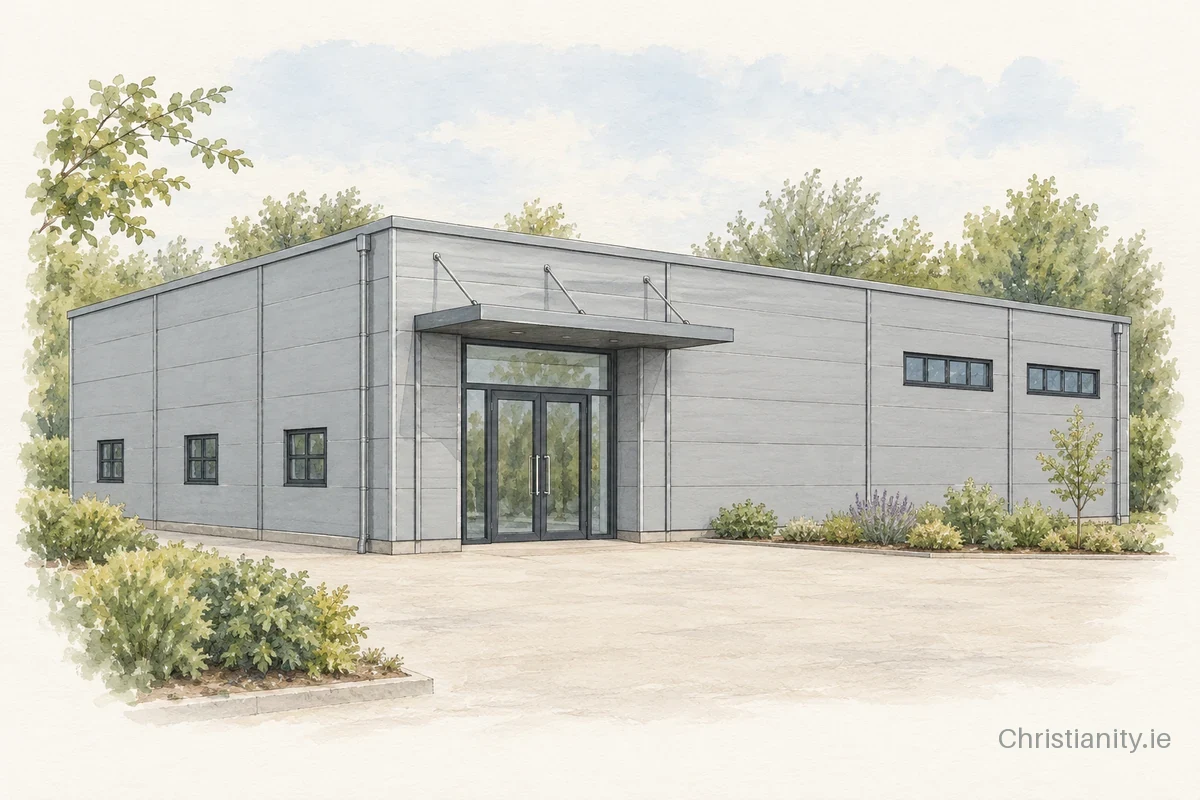 Watercolour and ink illustration of Naas Baptist Fellowship