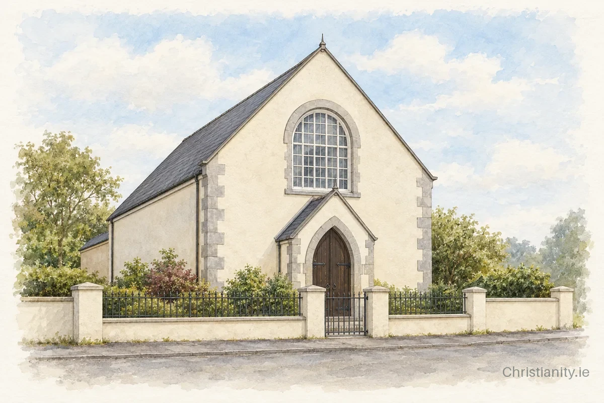 Watercolour and ink illustration of Newtownards First Presbyterian Church (Non-Subscribing)