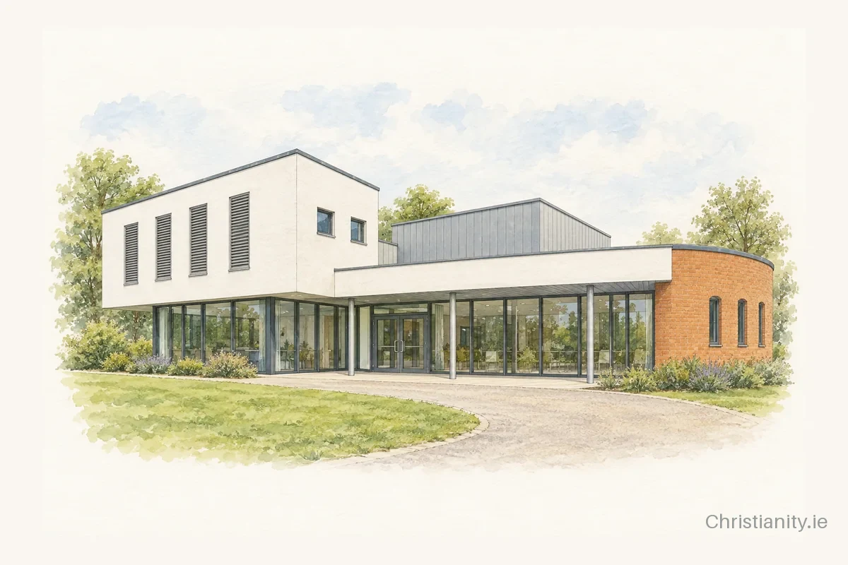 Watercolour and ink illustration of North City Baptist Church