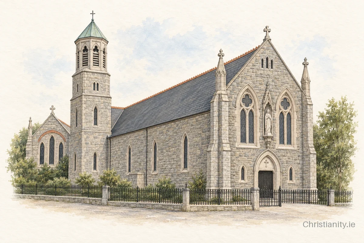 Watercolour and ink illustration of Our Lady of Dolours