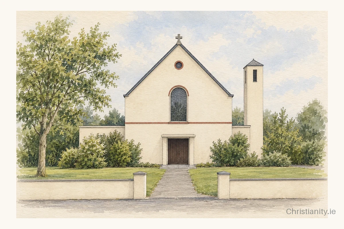 Watercolour and ink illustration of Our Lady Queen of Peace