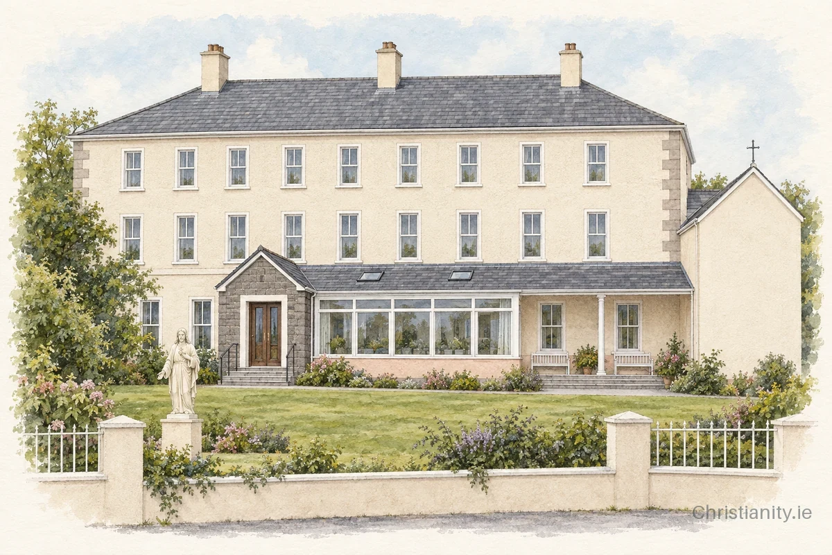 Watercolour and ink illustration of Our Lady Star of the Sea , Mullaghmore (Retreat Center)