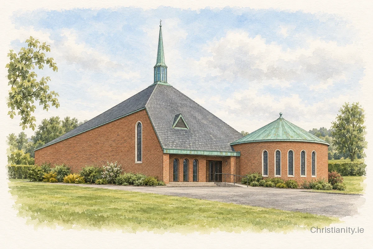 Watercolour and ink illustration of Portadown St Columba