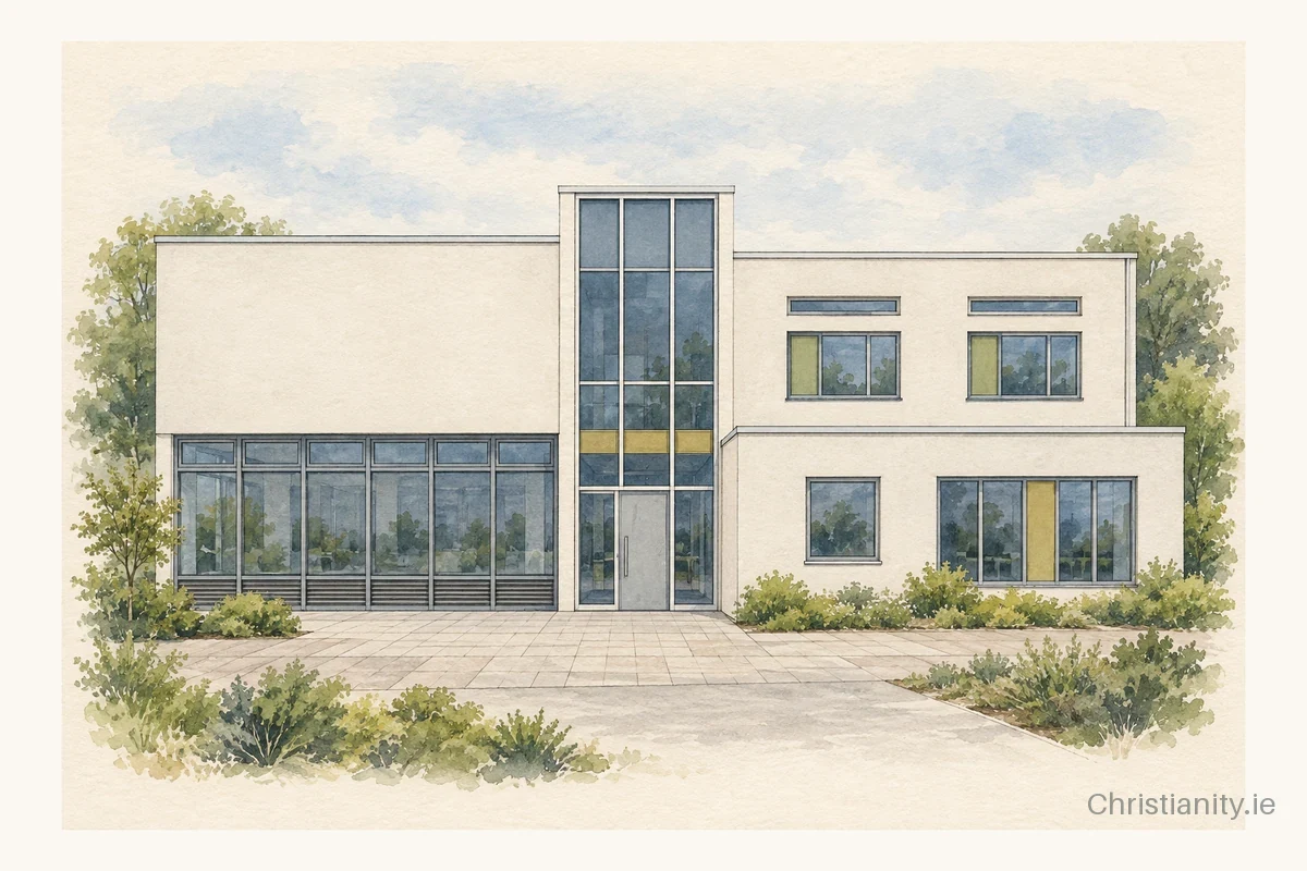 Watercolour and ink illustration of Faith Hall Portlaoise