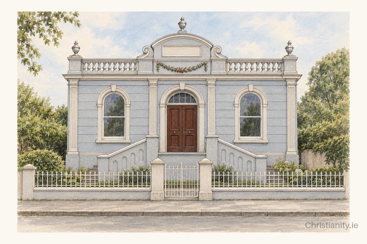 Watercolour and ink illustration of Solemn Assembly Carrickmacross