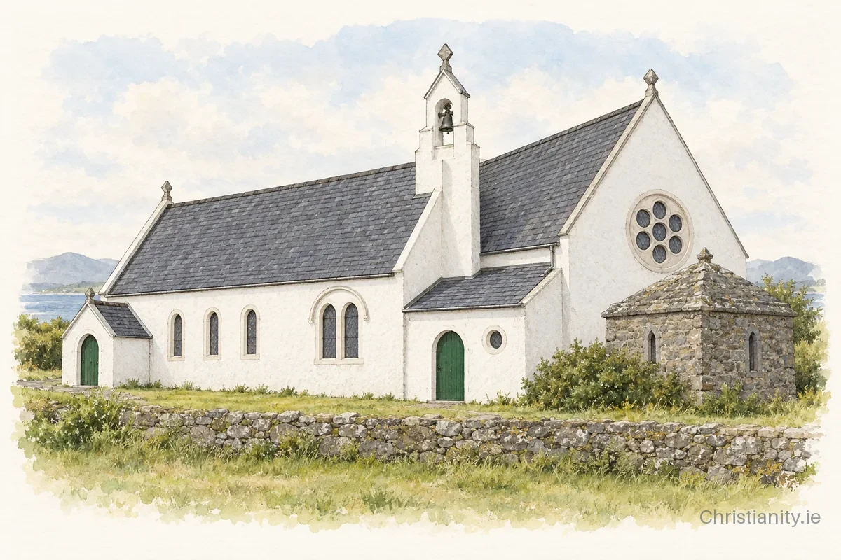 Watercolour and ink illustration of Réalt na Mara