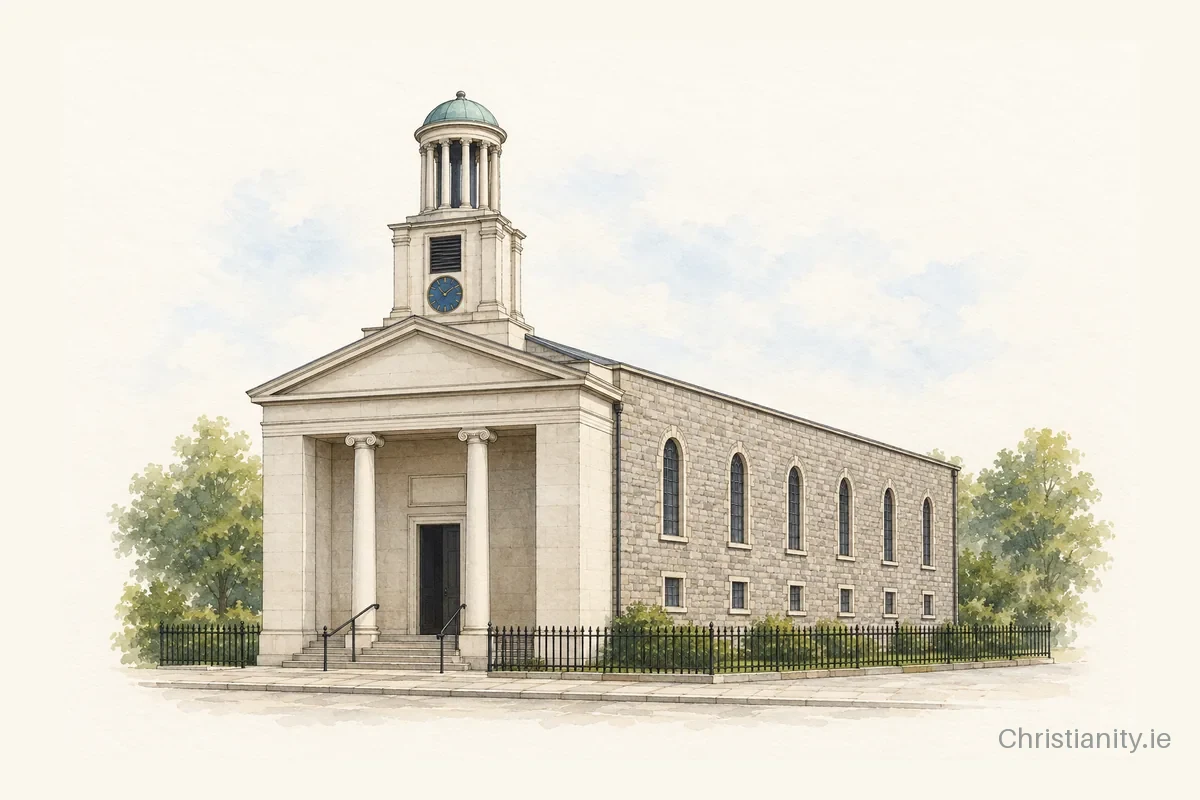 Watercolour and ink illustration of Romanian Orthodox Parish of St Brendan and St Joseph the New of Partoş