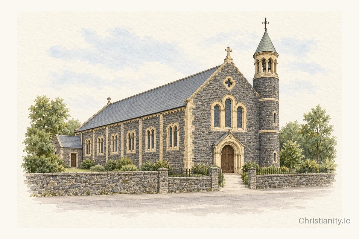 Watercolour and ink illustration of Sacred Heart Church