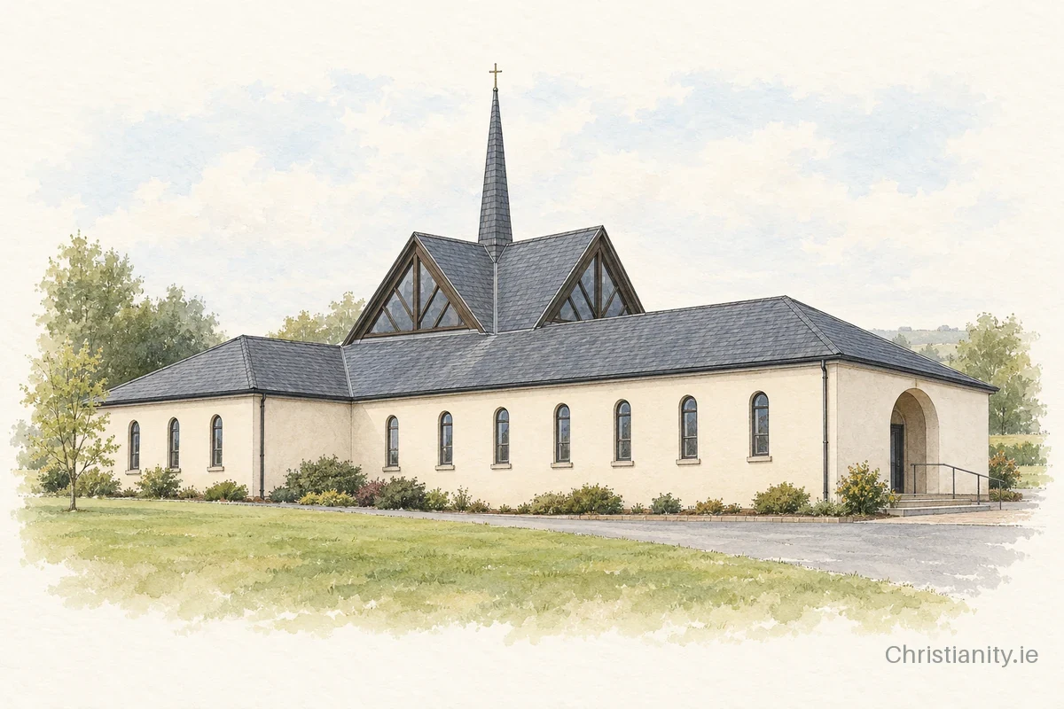 Watercolour and ink illustration of Sacred Heart Church