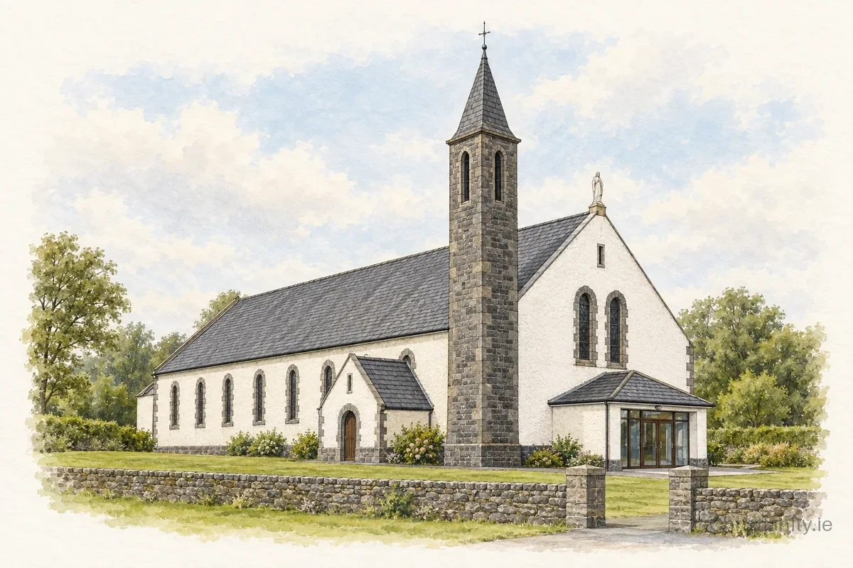 Watercolour and ink illustration of Sacred Heart Church