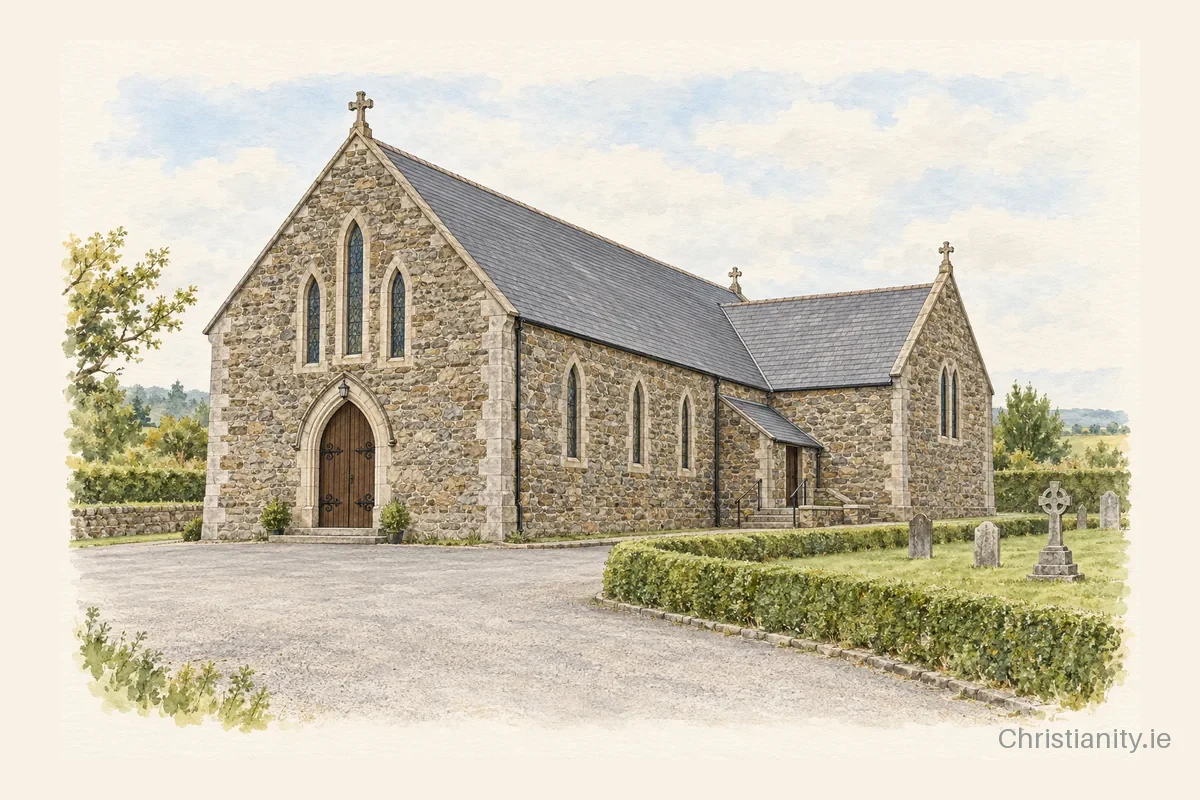 Watercolour and ink illustration of Sacred Heart Church