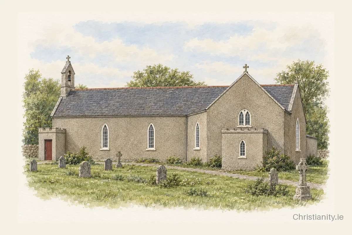 Watercolour and ink illustration of Sacred Heart Church