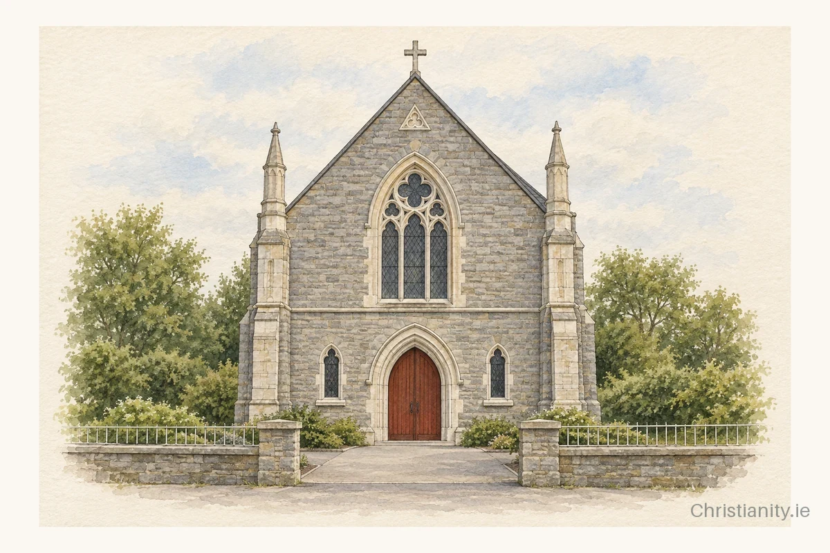 Watercolour and ink illustration of Sacred Heart Church, Stradbally