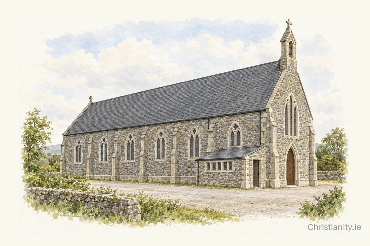 Watercolour and ink illustration of Sacred Heart, Kilmoyley