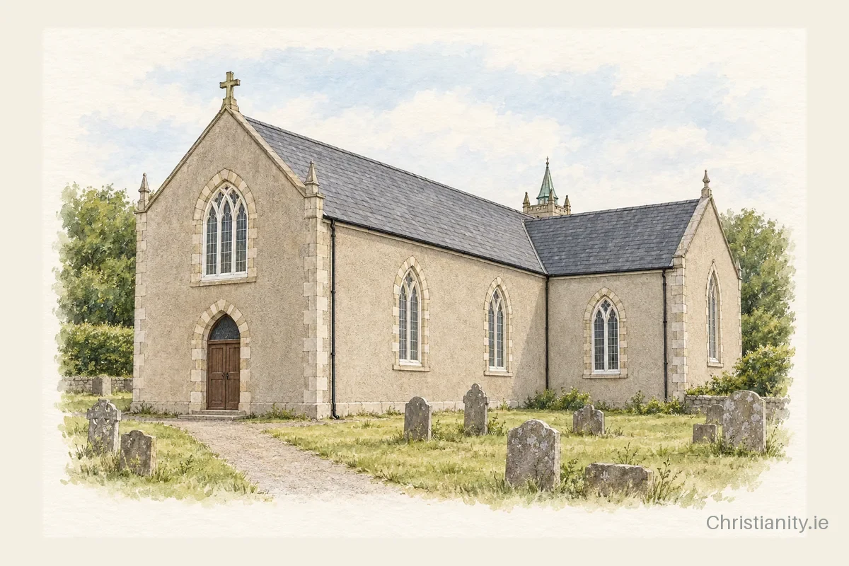 Watercolour and ink illustration of St. Anne's Church