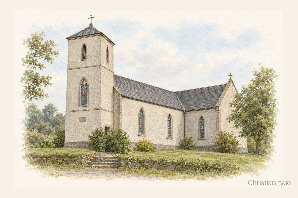 Watercolour and ink illustration of Saint Bartholomew, Knockgraffon