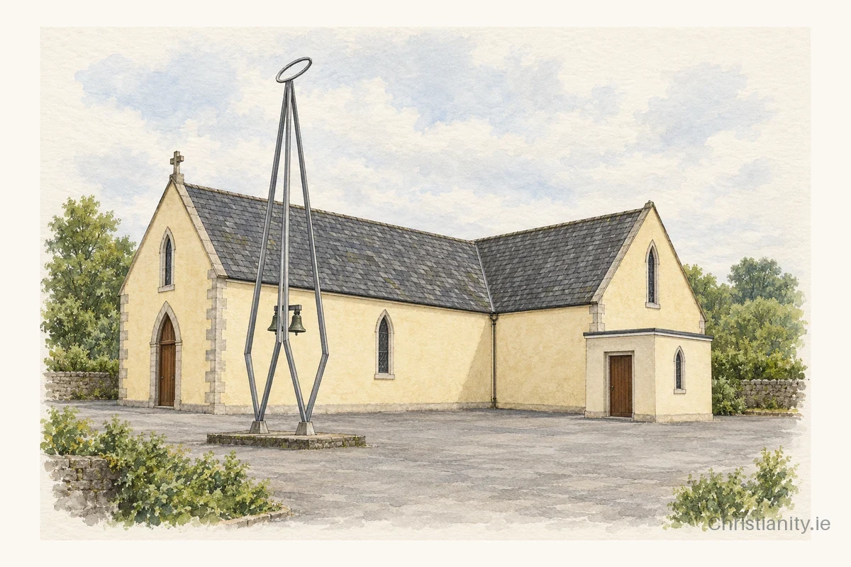 Watercolour and ink illustration of Saint Bridget's Church, Dromkeen