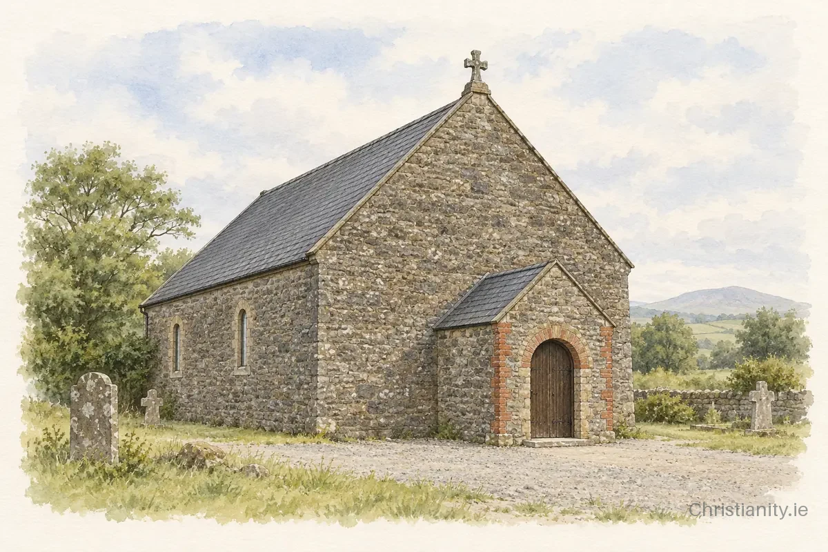 Watercolour and ink illustration of Saint John (Lylo Church)
