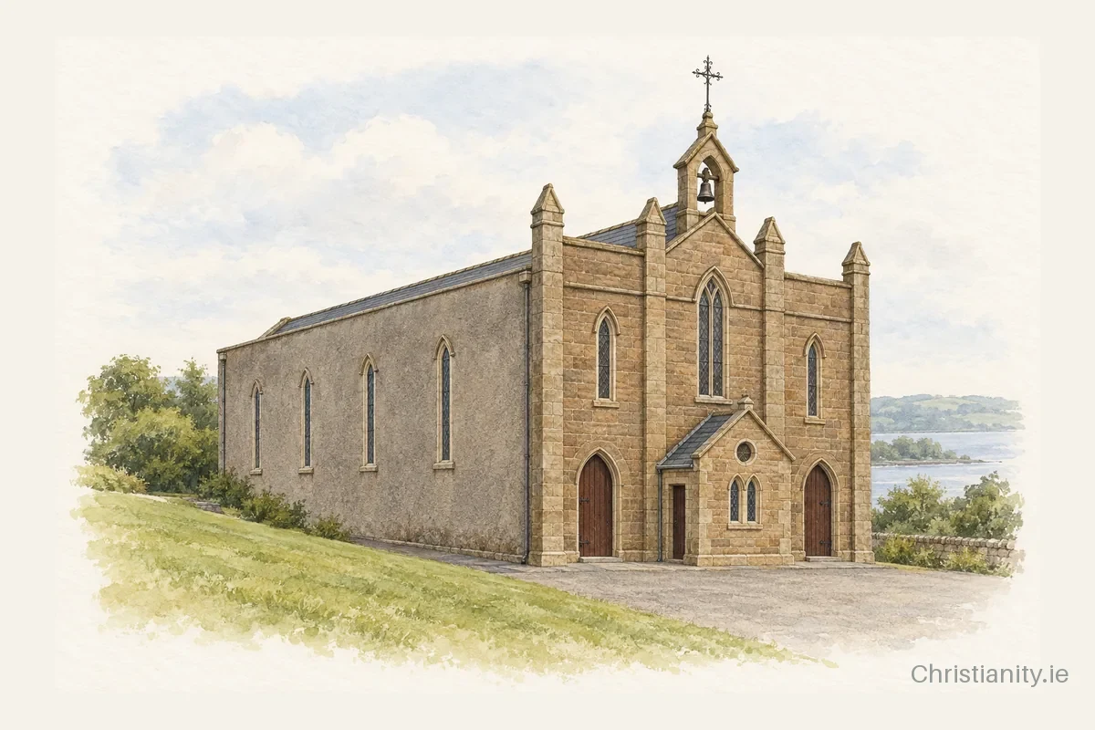 Watercolour and ink illustration of St. John the Baptist Church