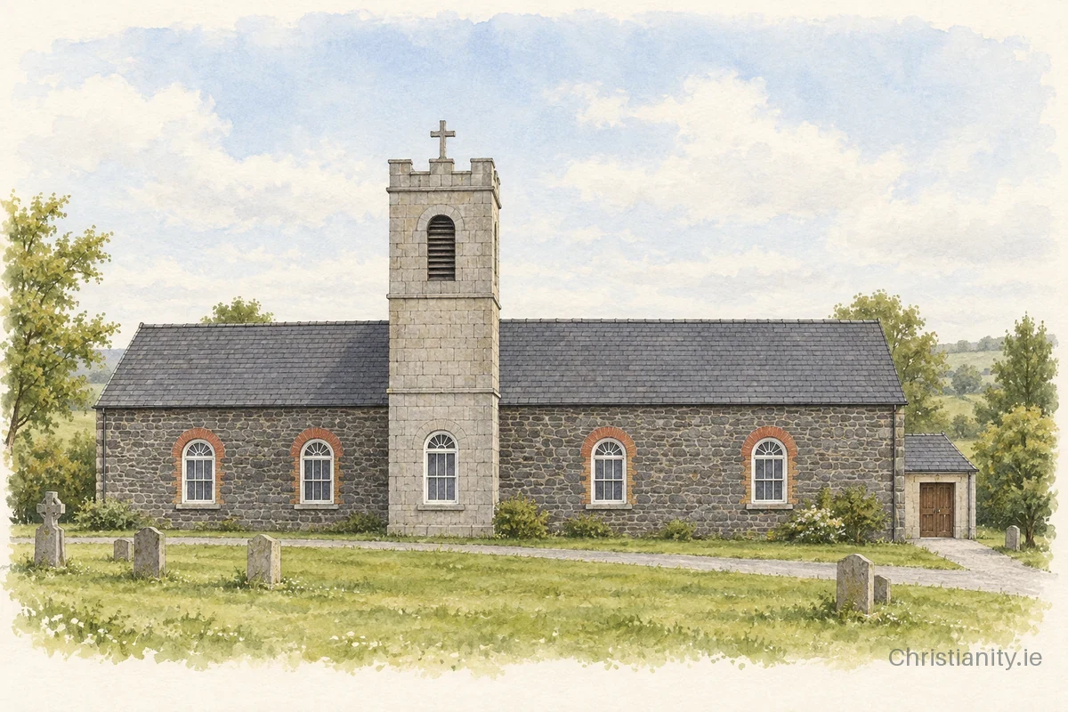 Watercolour and ink illustration of Saint John's Church Middletown