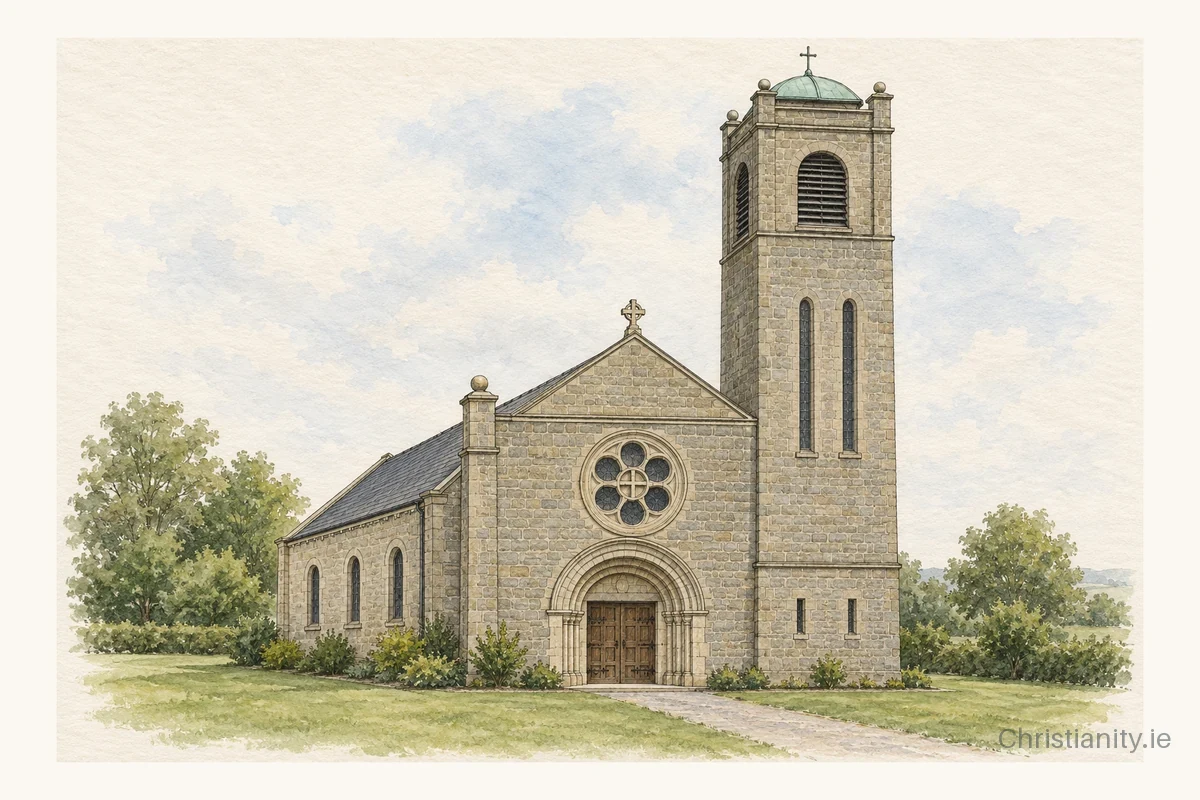Watercolour and ink illustration of Saint Mary