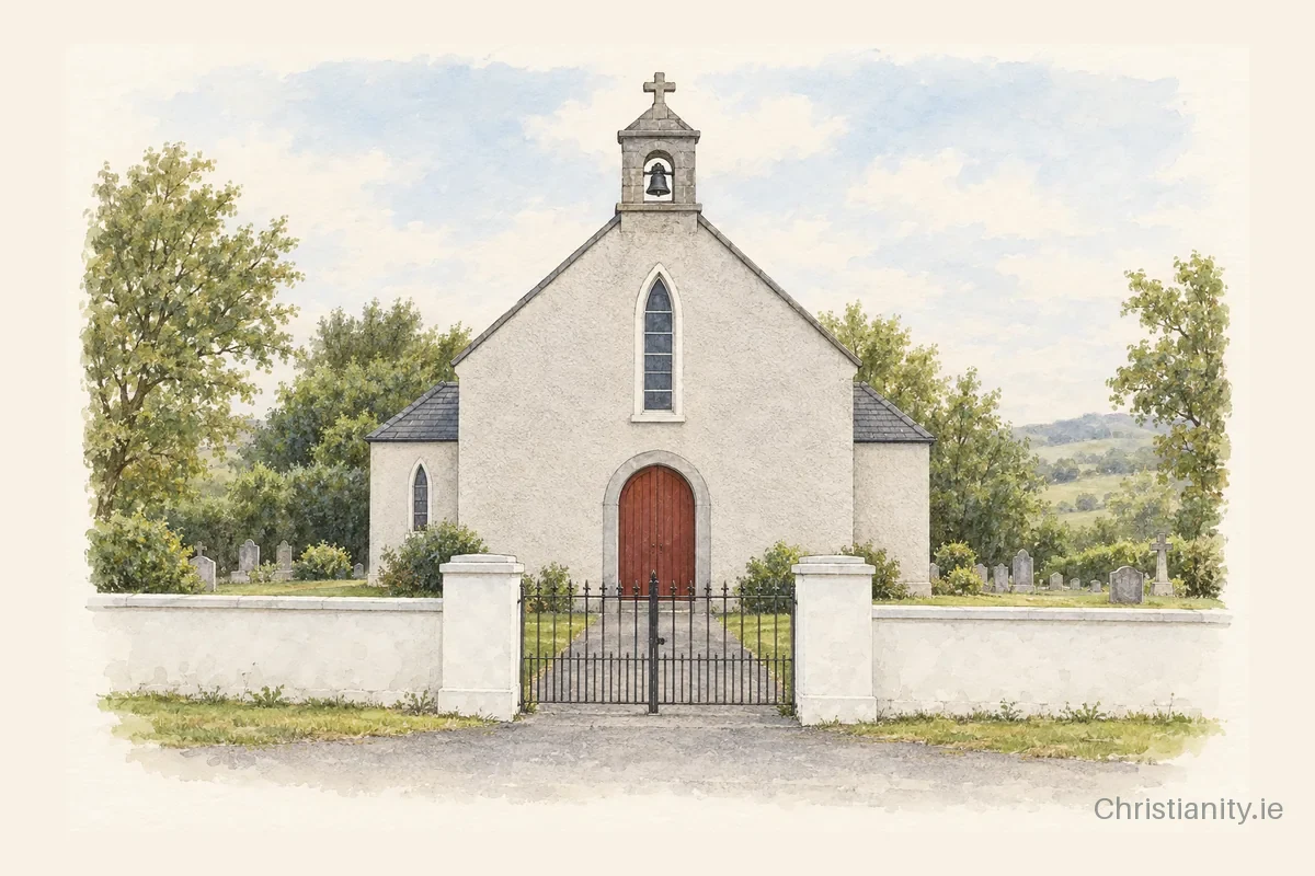 Watercolour and ink illustration of St. Mary's